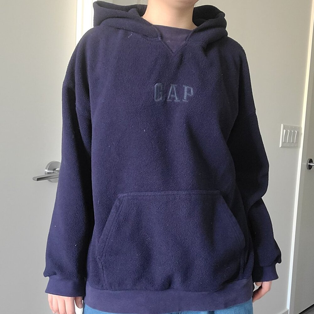 Gap Navy Fleece Oversized Y2k Vintage Hoodie